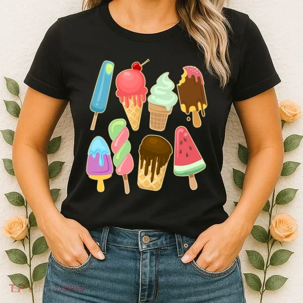Cute Summer Popsicles And Ice Cream Women's T-Shirt