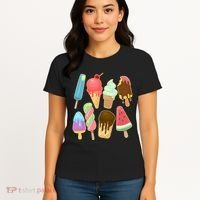 Cute Summer Popsicles And Ice Cream Women's T-Shirt thumb 4