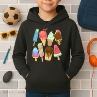 Cute Summer Popsicles And Ice Cream Kids Hoodie thumb 2