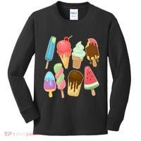 Cute Summer Popsicles And Ice Cream Kids Long Sleeve Shirt thumb 0