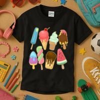 Cute Summer Popsicles And Ice Cream Kids T-Shirt thumb 3
