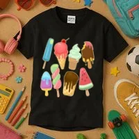 Cute Summer Popsicles And Ice Cream Kids T-Shirt thumb 3