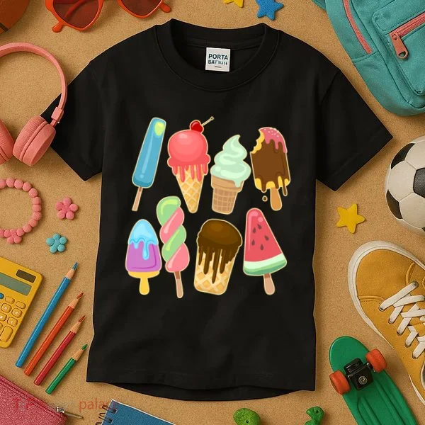 Cute Summer Popsicles And Ice Cream Kids T-Shirt
