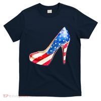 Cute Sparkly Patriotic American Usa Flag Heels Shoes T-Shirt thumb 0