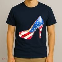Cute Sparkly Patriotic American Usa Flag Heels Shoes T-Shirt thumb 3