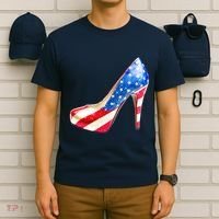 Cute Sparkly Patriotic American Usa Flag Heels Shoes T-Shirt thumb 6