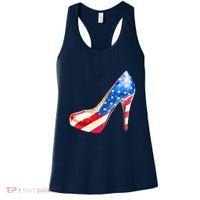 Cute Sparkly Patriotic American Usa Flag Heels Shoes Women's Tank Top thumb 0