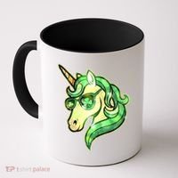 Cool St Patricks Day Lucky Shamrock Clover Unicorn Coffee Mug thumb 0