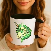 Cool St Patricks Day Lucky Shamrock Clover Unicorn Coffee Mug thumb 3