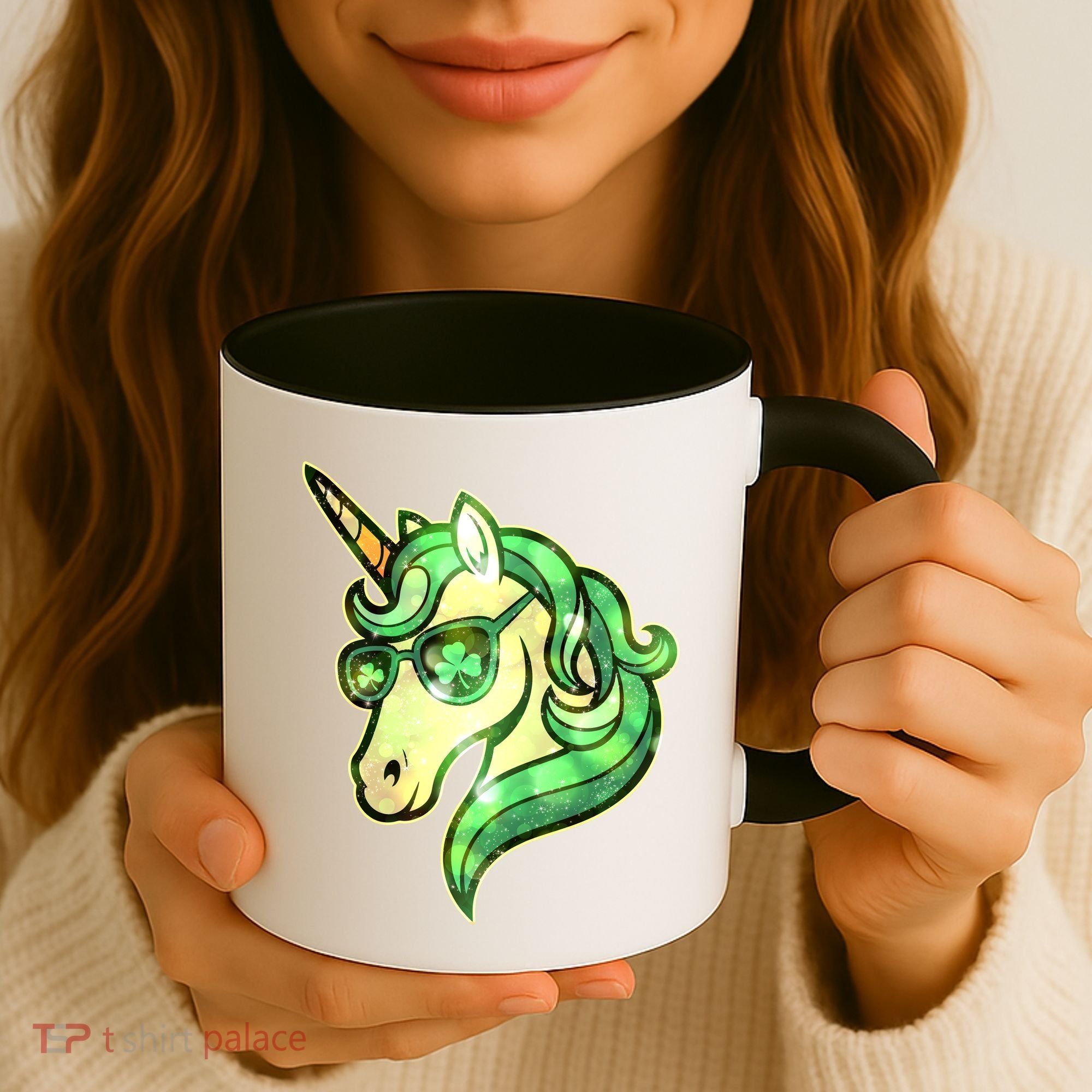 Cool St Patricks Day Lucky Shamrock Clover Unicorn Coffee Mug