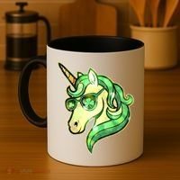 Cool St Patricks Day Lucky Shamrock Clover Unicorn Coffee Mug thumb 4
