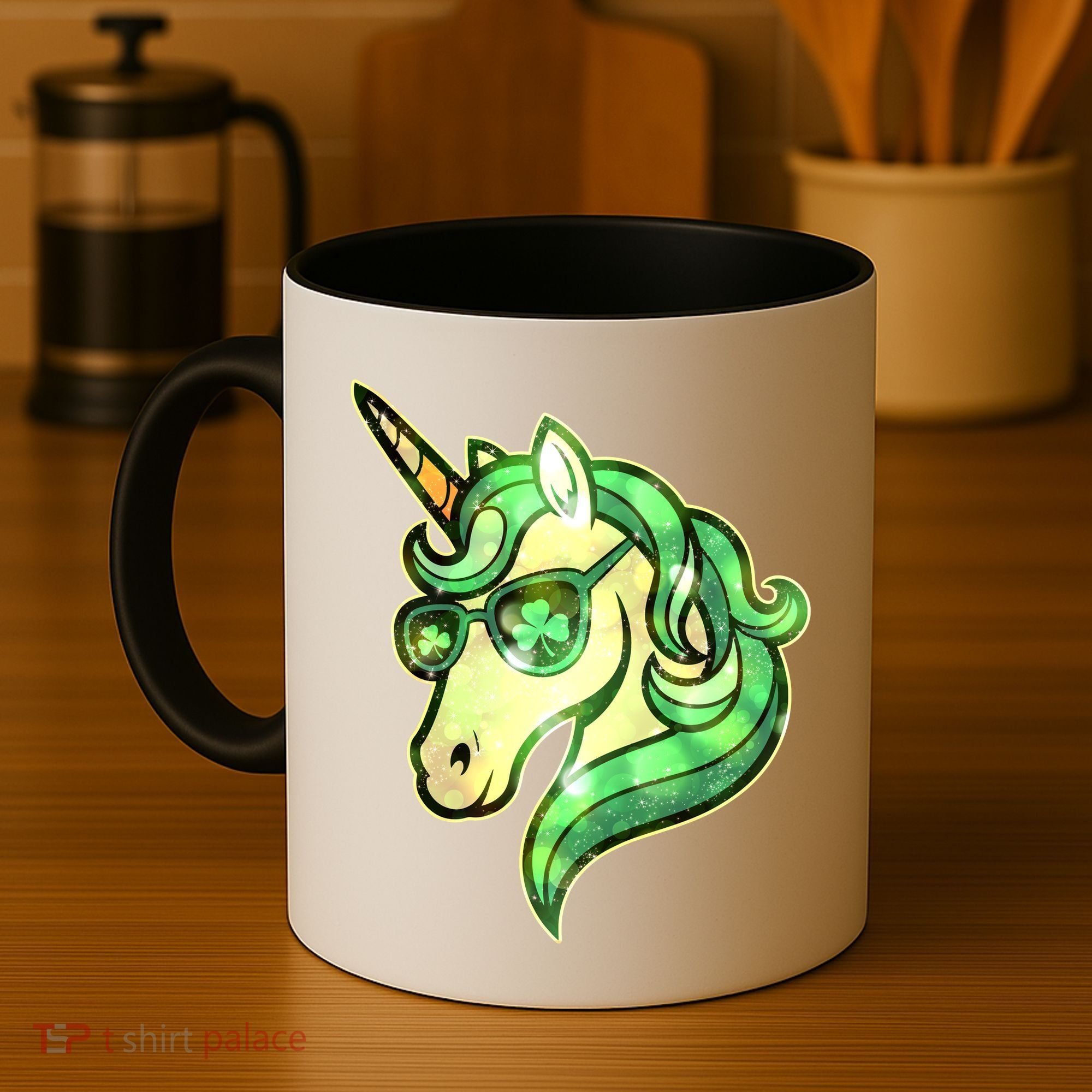 Cool St Patricks Day Lucky Shamrock Clover Unicorn Coffee Mug