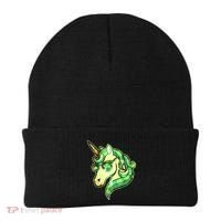 Cool St Patricks Day Lucky Shamrock Clover Unicorn Beanie thumb 0