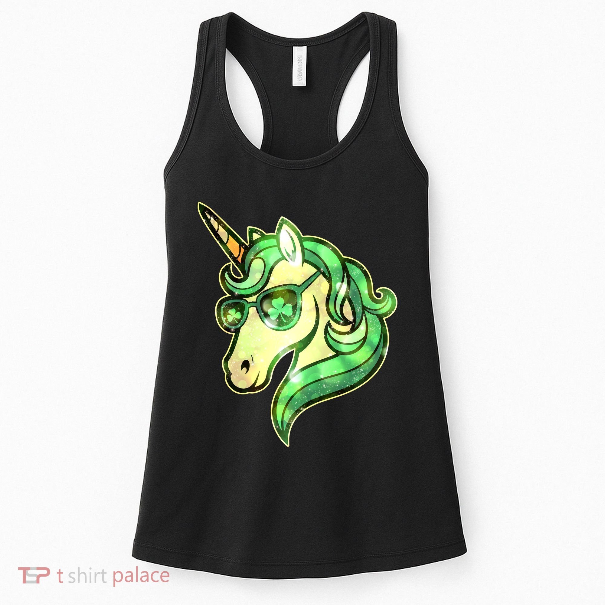 Cool St Patricks Day Lucky Shamrock Clover Unicorn Women's Tank Top