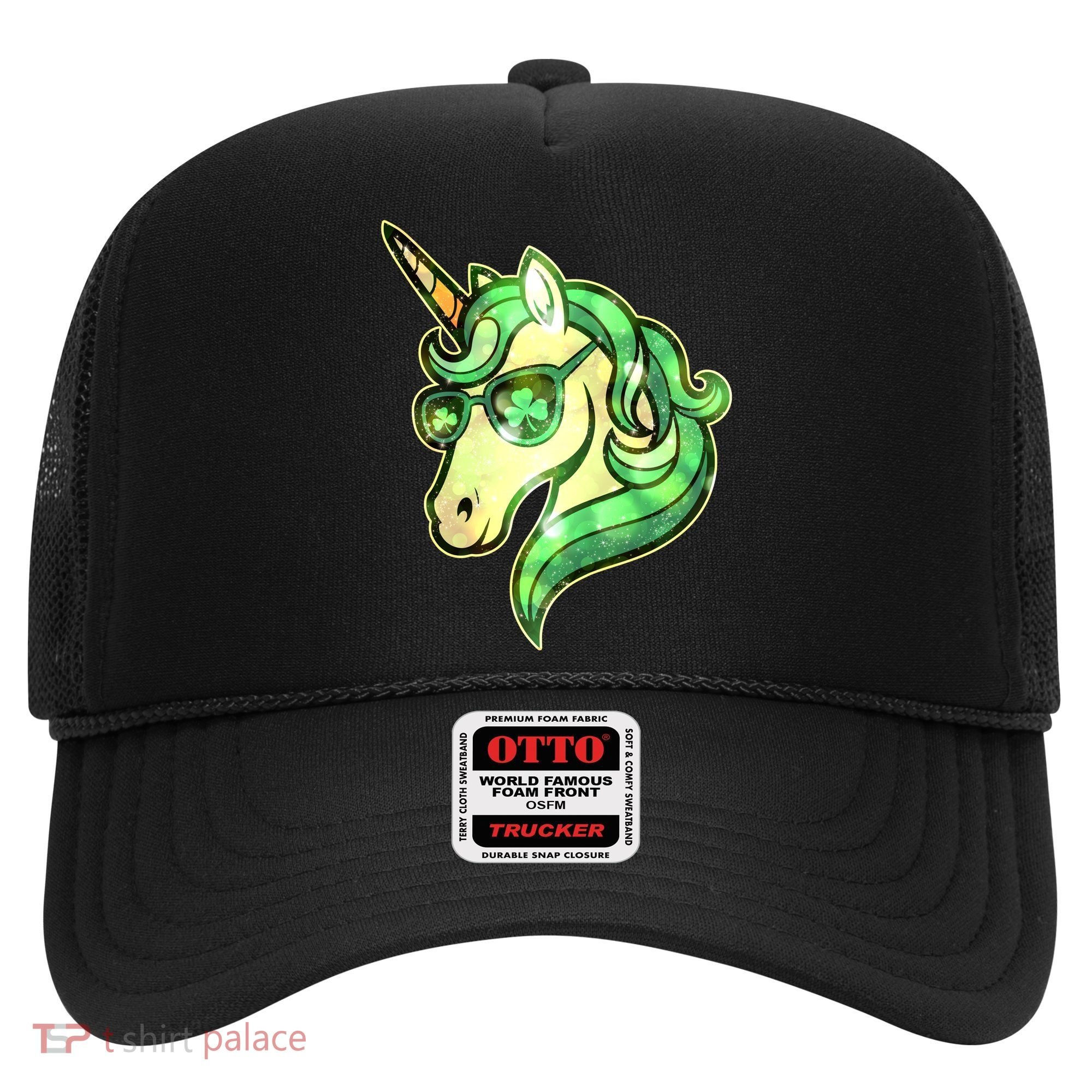 Cool St Patricks Day Lucky Shamrock Clover Unicorn Hat