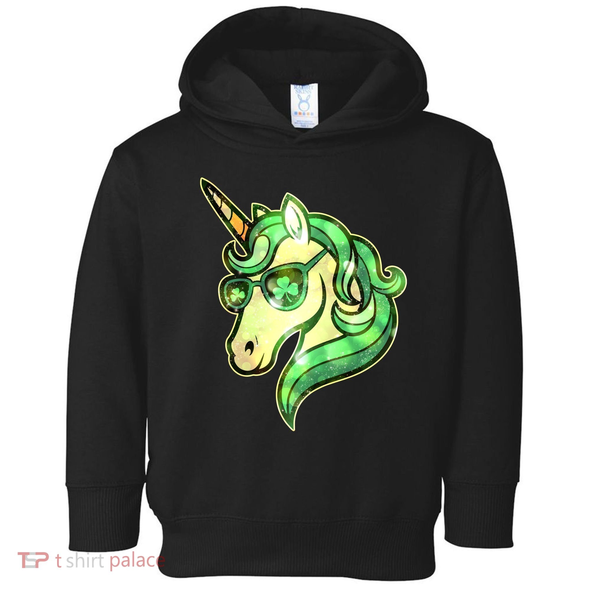 Cool St Patricks Day Lucky Shamrock Clover Unicorn Toddler Hoodie
