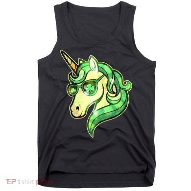 Cool St Patricks Day Lucky Shamrock Clover Unicorn Tank Top