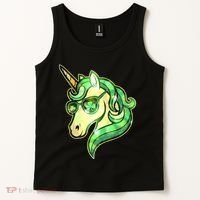 Cool St Patricks Day Lucky Shamrock Clover Unicorn Tank Top thumb 2