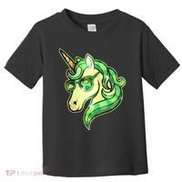Cool St Patricks Day Lucky Shamrock Clover Unicorn Toddler T-Shirt thumb 0