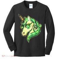 Cool St Patricks Day Lucky Shamrock Clover Unicorn Kids Long Sleeve Shirt thumb 0