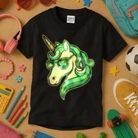 Cool St Patricks Day Lucky Shamrock Clover Unicorn Kids T-Shirt thumb 3