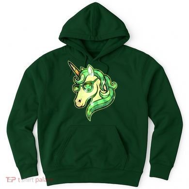 Cool St Patricks Day Lucky Shamrock Clover Unicorn Hoodie
