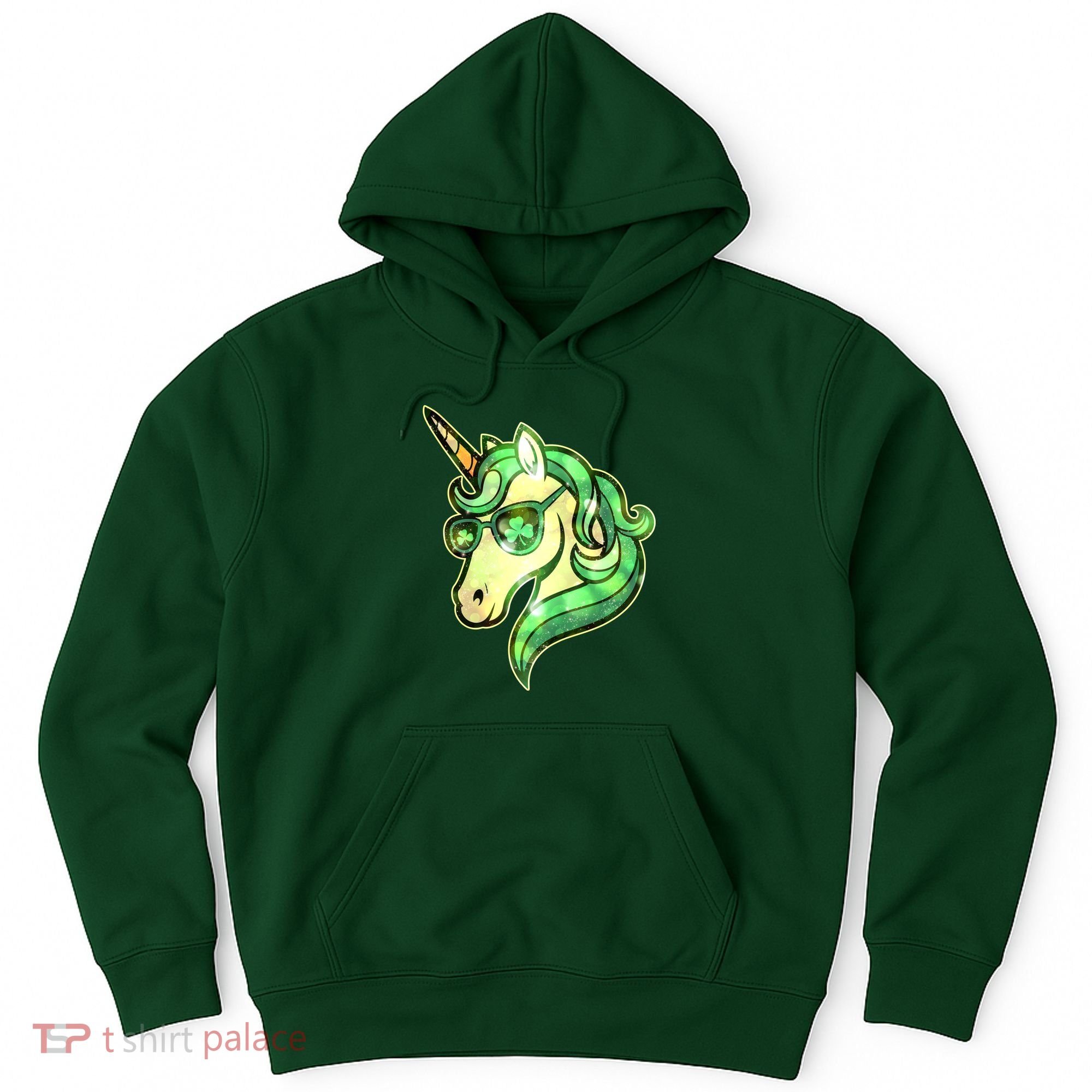 Cool St Patricks Day Lucky Shamrock Clover Unicorn Hoodie