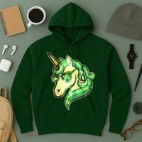 Cool St Patricks Day Lucky Shamrock Clover Unicorn Hoodie thumb 3