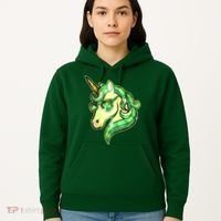 Cool St Patricks Day Lucky Shamrock Clover Unicorn Hoodie thumb 5