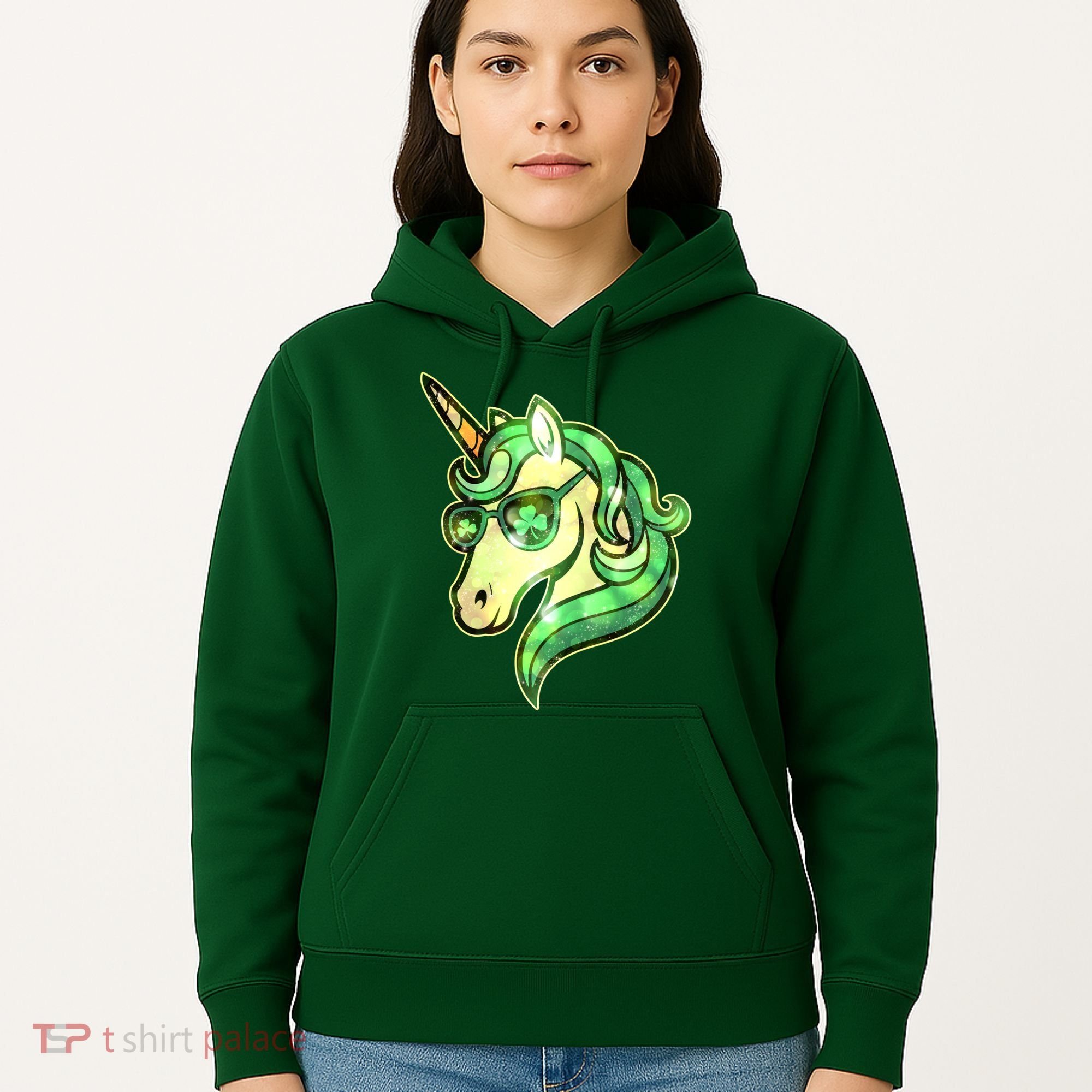 Cool St Patricks Day Lucky Shamrock Clover Unicorn Hoodie