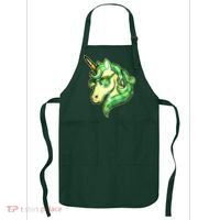 Cool St Patricks Day Lucky Shamrock Clover Unicorn Apron thumb 0