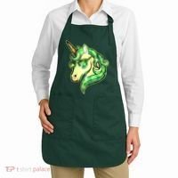 Cool St Patricks Day Lucky Shamrock Clover Unicorn Apron thumb 2