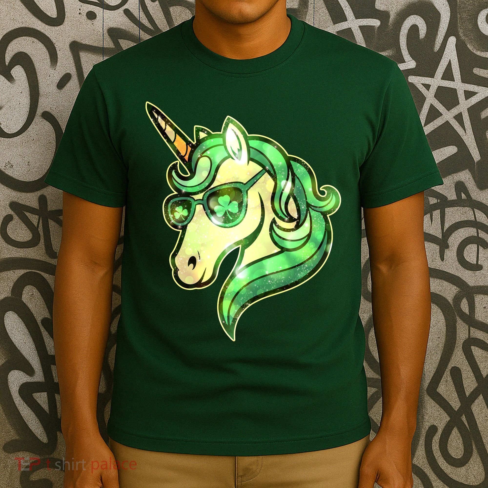 Cool St Patricks Day Lucky Shamrock Clover Unicorn T-Shirt
