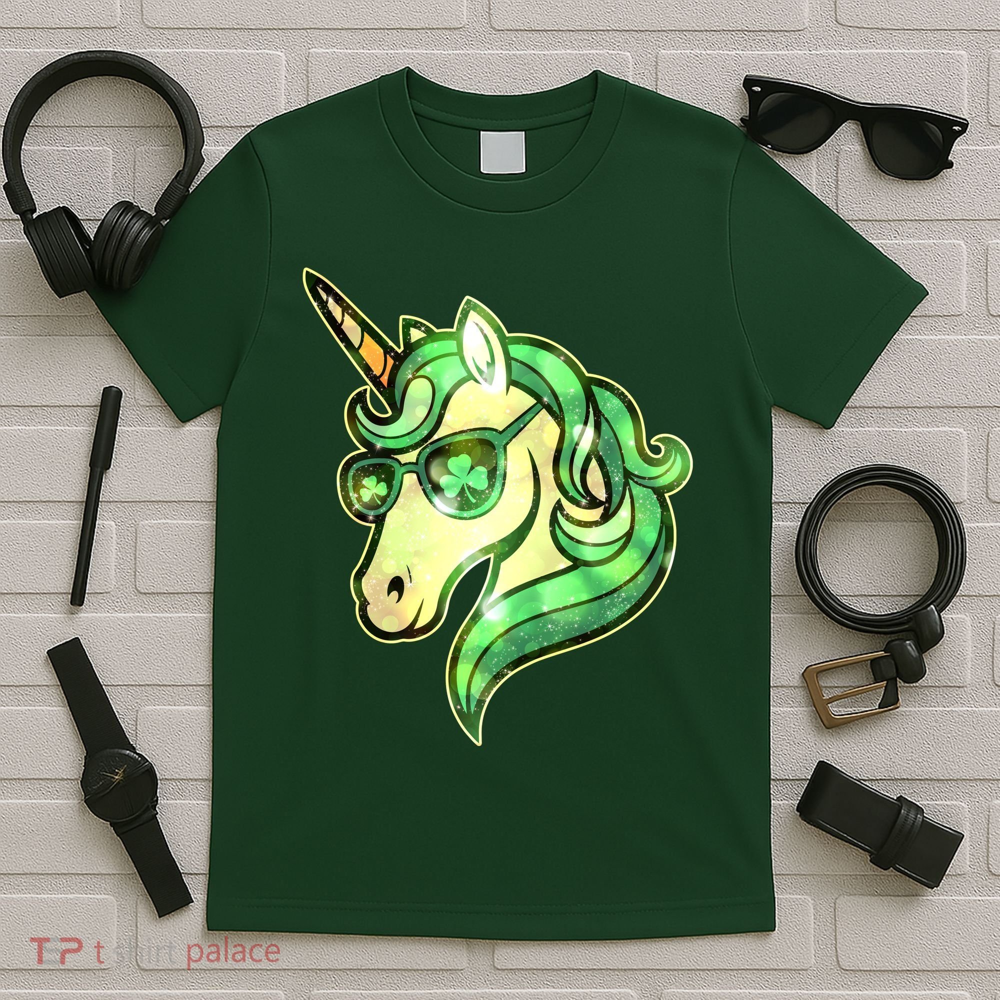 Cool St Patricks Day Lucky Shamrock Clover Unicorn T-Shirt