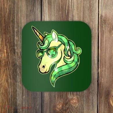 Cool St Patricks Day Lucky Shamrock Clover Unicorn Coaster