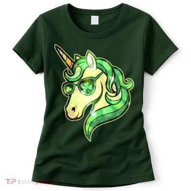Cool St Patricks Day Lucky Shamrock Clover Unicorn Women's T-Shirt