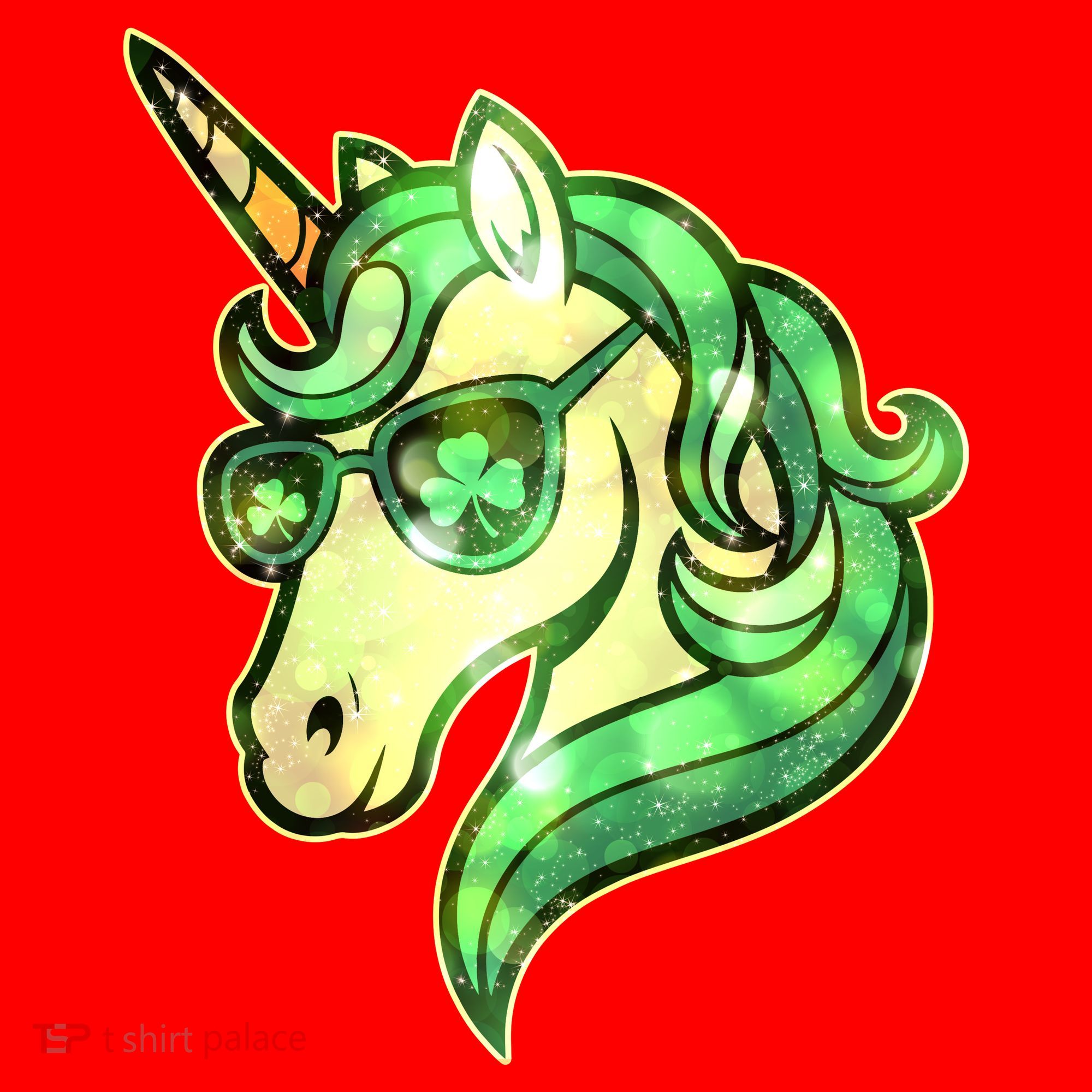 Cool St Patricks Day Lucky Shamrock Clover Unicorn Santa Hat