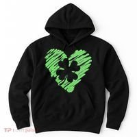 Cute St Patrick's Day Scribble Shamrock Heart Hoodie thumb 0