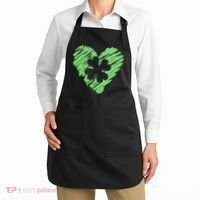 Cute St Patrick's Day Scribble Shamrock Heart Apron thumb 2