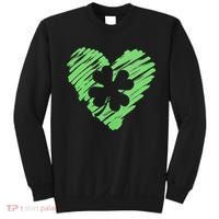 Cute St Patrick's Day Scribble Shamrock Heart Sweatshirt thumb 0