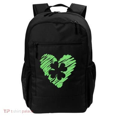 Cute St Patrick's Day Scribble Shamrock Heart Backpack