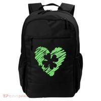 Cute St Patrick's Day Scribble Shamrock Heart Backpack thumb 0