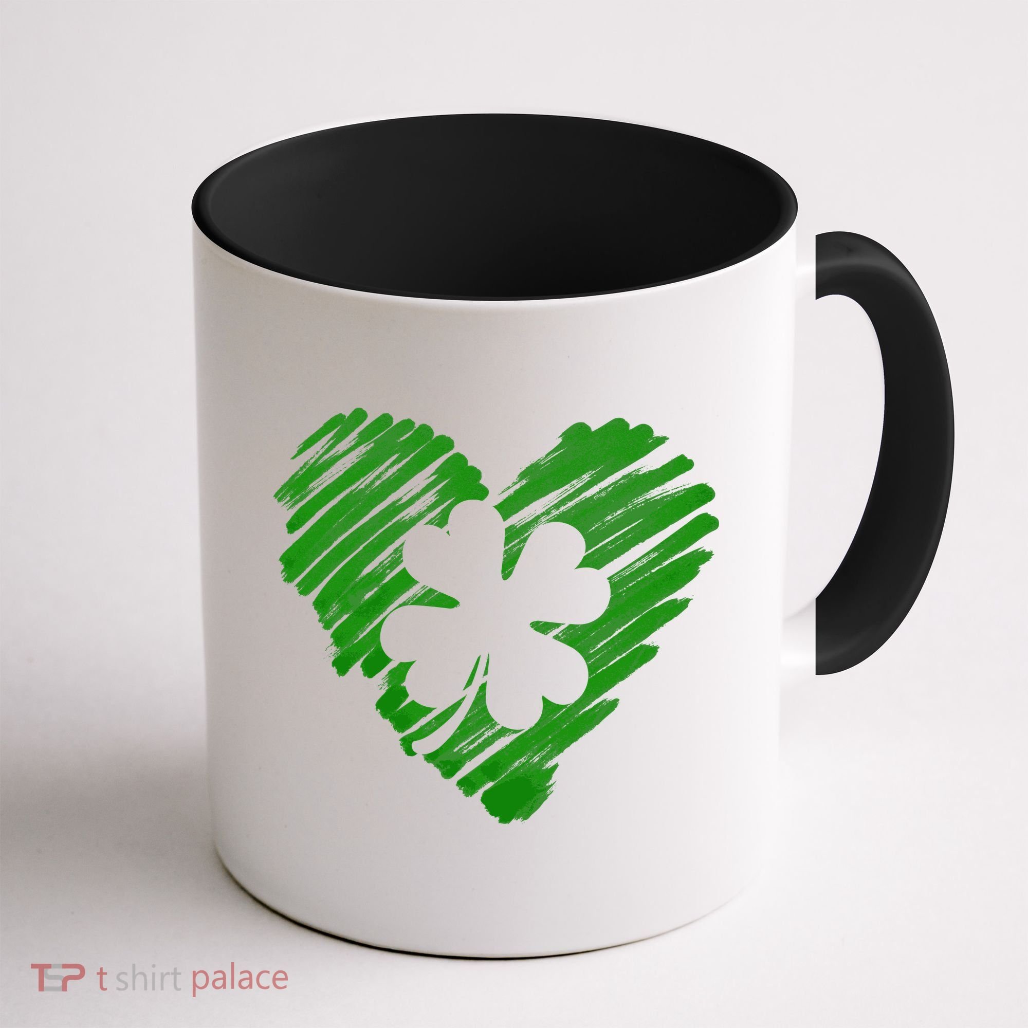 Cute St Patrick's Day Scribble Shamrock Heart Coffee Mug