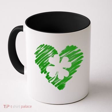 Cute St Patrick's Day Scribble Shamrock Heart Coffee Mug