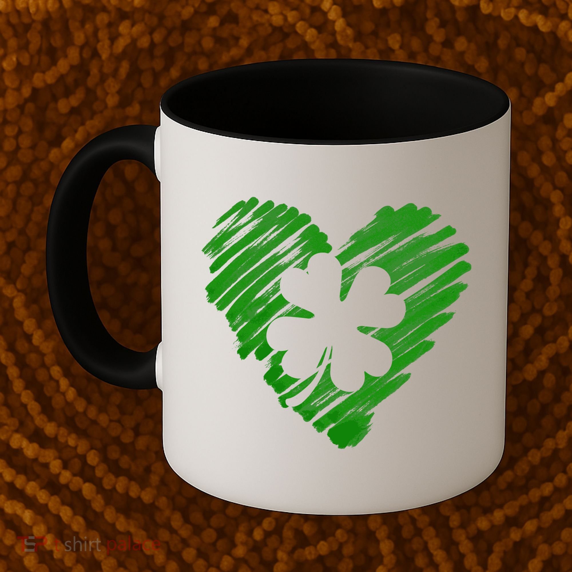 Cute St Patrick's Day Scribble Shamrock Heart Coffee Mug