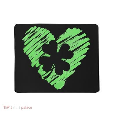 Cute St Patrick's Day Scribble Shamrock Heart Mousepad