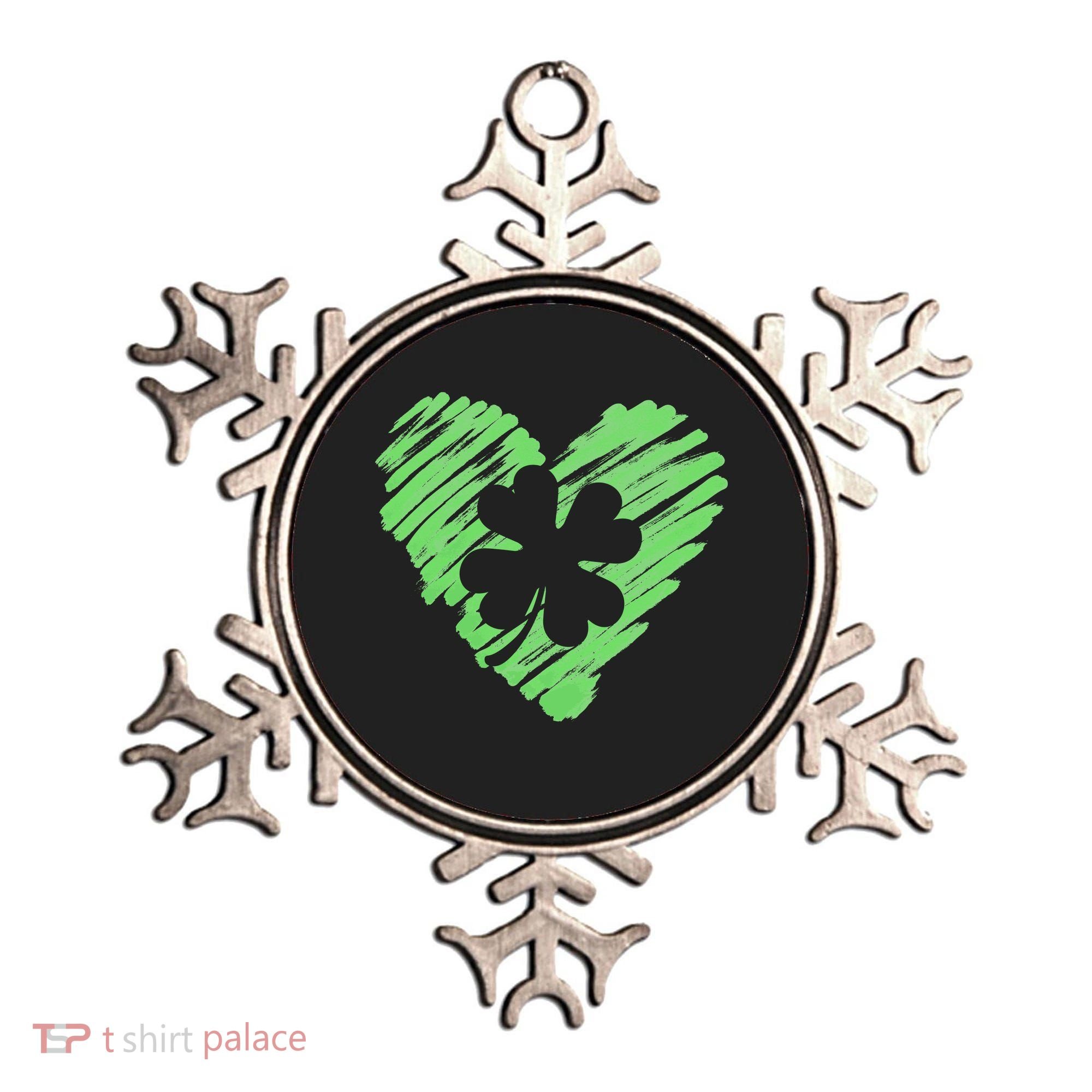 Cute St Patrick's Day Scribble Shamrock Heart Ornament