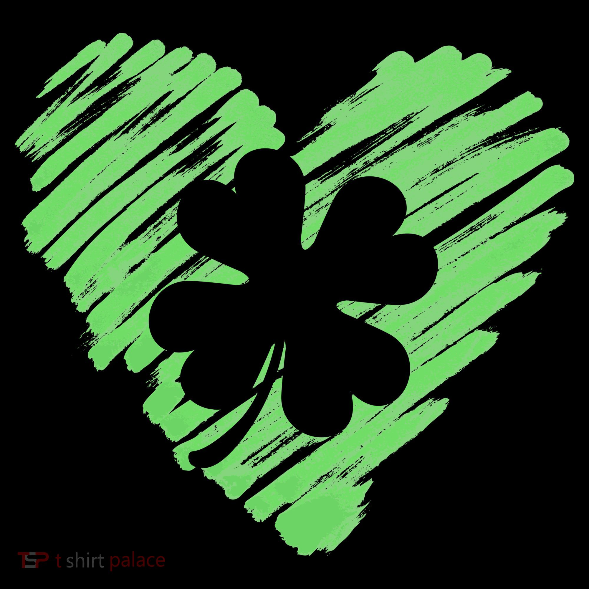 Cute St Patrick's Day Scribble Shamrock Heart Ornament