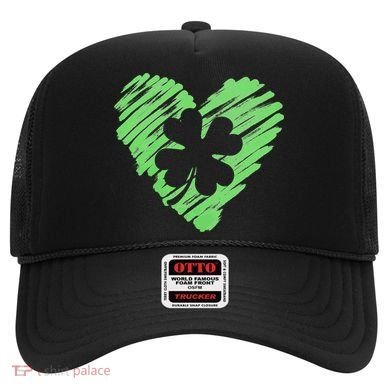 Cute St Patrick's Day Scribble Shamrock Heart Hat