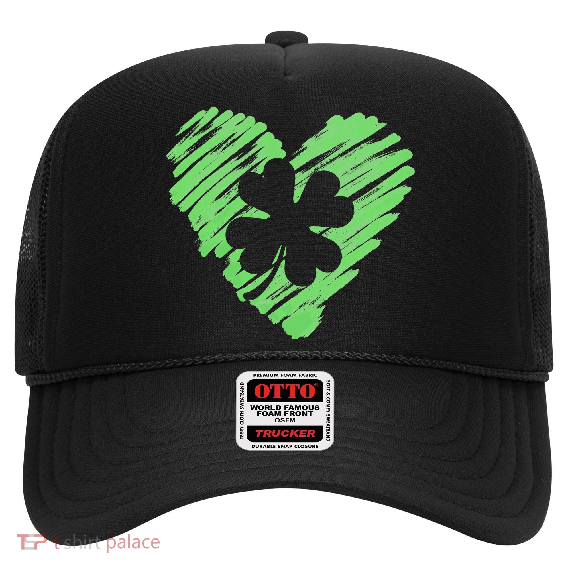 Cute St Patrick's Day Scribble Shamrock Heart Hat